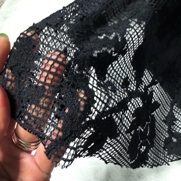 Free People Chasing You Lace Longline Top in Black - Picture 6 of 13